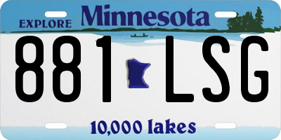 MN license plate 881LSG