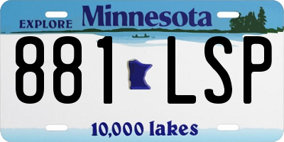 MN license plate 881LSP