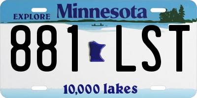 MN license plate 881LST
