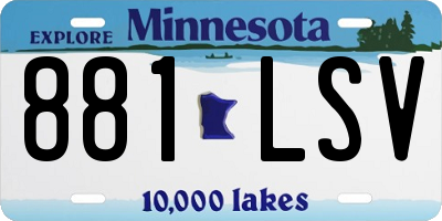 MN license plate 881LSV
