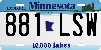 MN license plate 881LSW