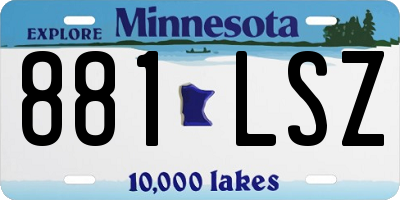 MN license plate 881LSZ
