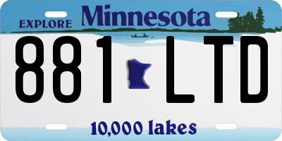 MN license plate 881LTD