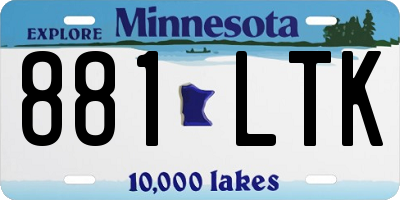 MN license plate 881LTK