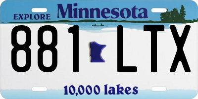 MN license plate 881LTX