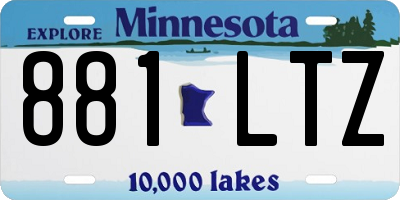 MN license plate 881LTZ