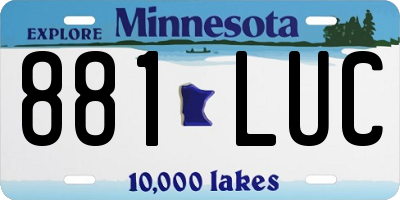 MN license plate 881LUC