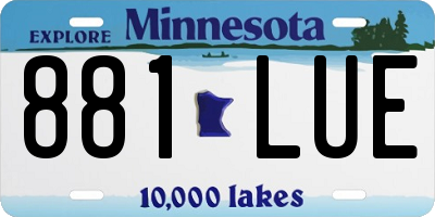 MN license plate 881LUE