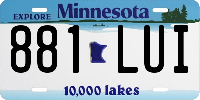 MN license plate 881LUI