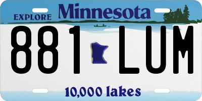 MN license plate 881LUM