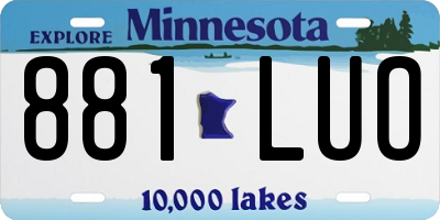 MN license plate 881LUO
