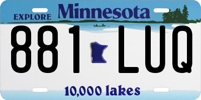 MN license plate 881LUQ