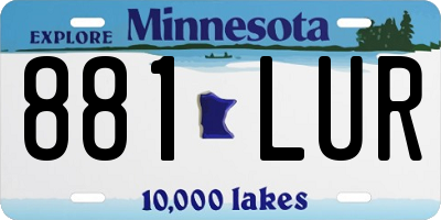 MN license plate 881LUR