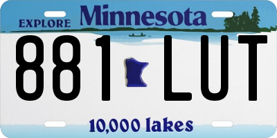 MN license plate 881LUT