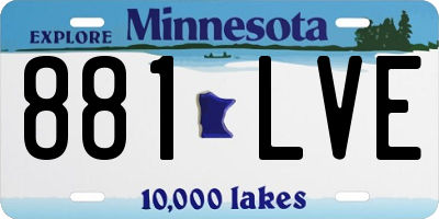 MN license plate 881LVE