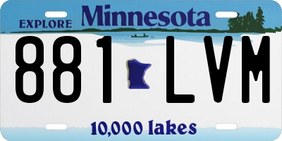 MN license plate 881LVM