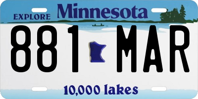 MN license plate 881MAR