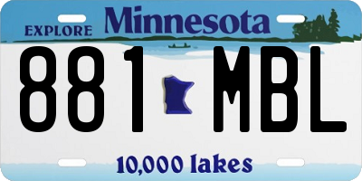 MN license plate 881MBL
