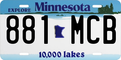 MN license plate 881MCB