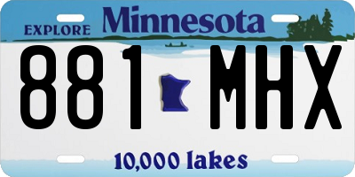 MN license plate 881MHX