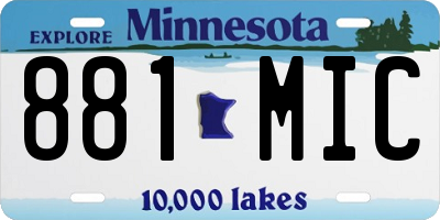 MN license plate 881MIC