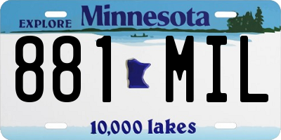 MN license plate 881MIL
