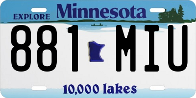 MN license plate 881MIU