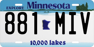 MN license plate 881MIV