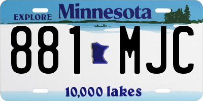 MN license plate 881MJC
