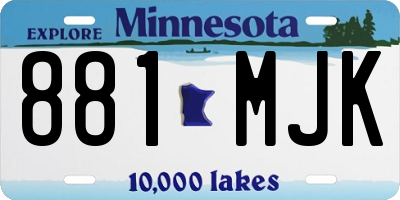 MN license plate 881MJK