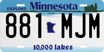 MN license plate 881MJM