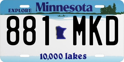 MN license plate 881MKD