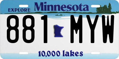MN license plate 881MYW