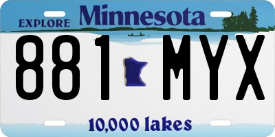 MN license plate 881MYX