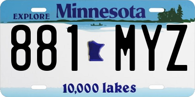 MN license plate 881MYZ