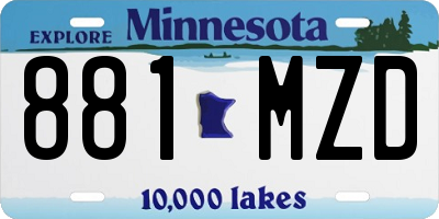 MN license plate 881MZD
