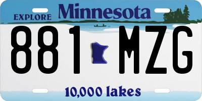 MN license plate 881MZG