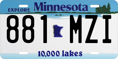 MN license plate 881MZI