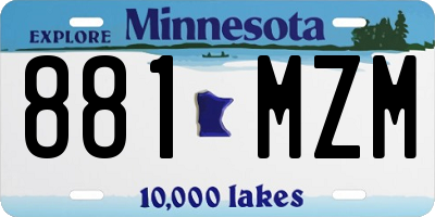 MN license plate 881MZM