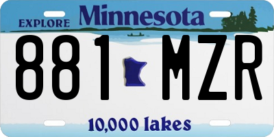 MN license plate 881MZR