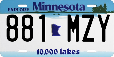 MN license plate 881MZY