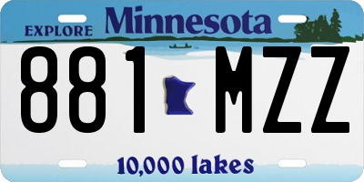 MN license plate 881MZZ