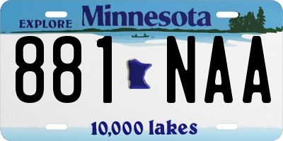 MN license plate 881NAA