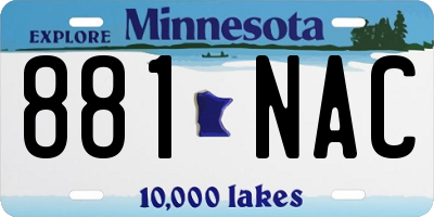 MN license plate 881NAC