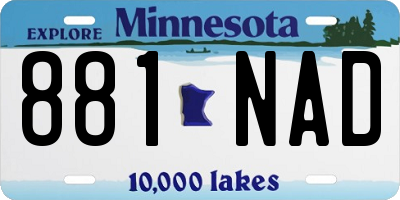 MN license plate 881NAD