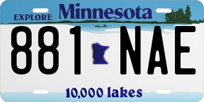 MN license plate 881NAE