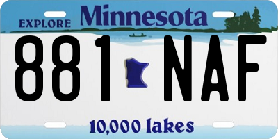 MN license plate 881NAF
