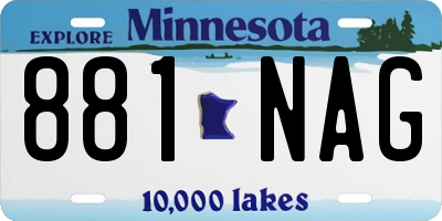MN license plate 881NAG