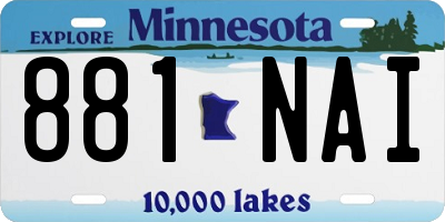 MN license plate 881NAI