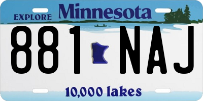 MN license plate 881NAJ